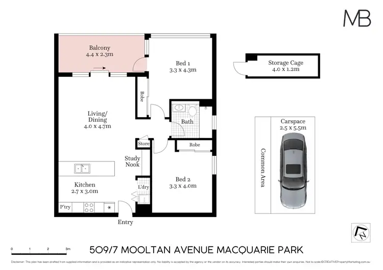 Floorplan of Homely apartment listing, 509/7 Mooltan Avenue, Macquarie Park NSW 2113
