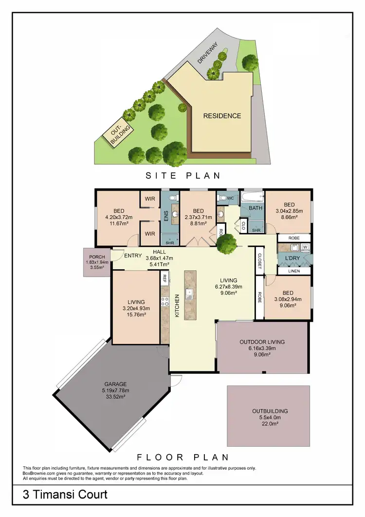 Floorplan of Homely house listing, 3 Timansi Court, Mildura VIC 3500