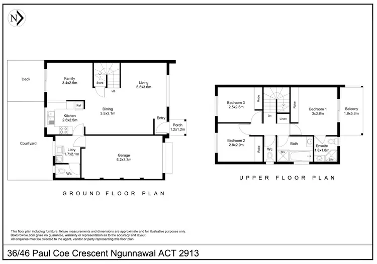 Floorplan of Homely townhouse listing, 36/46 Paul Coe Crescent, Ngunnawal ACT 2913