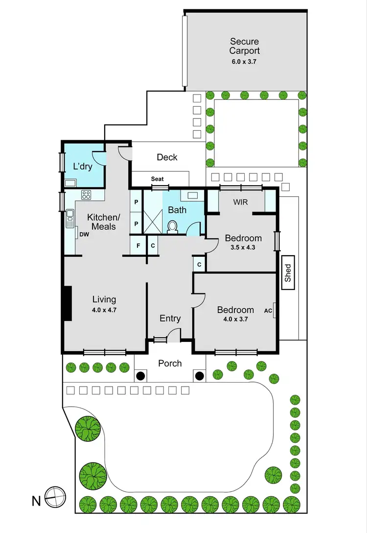 Floorplan of Homely unit listing, 1/6 Taunton Avenue, Oakleigh South VIC 3167
