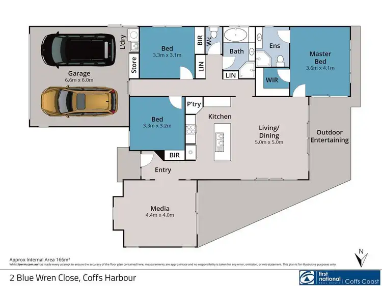 Floorplan of Homely house listing, 2 Blue Wren Close, Coffs Harbour NSW 2450