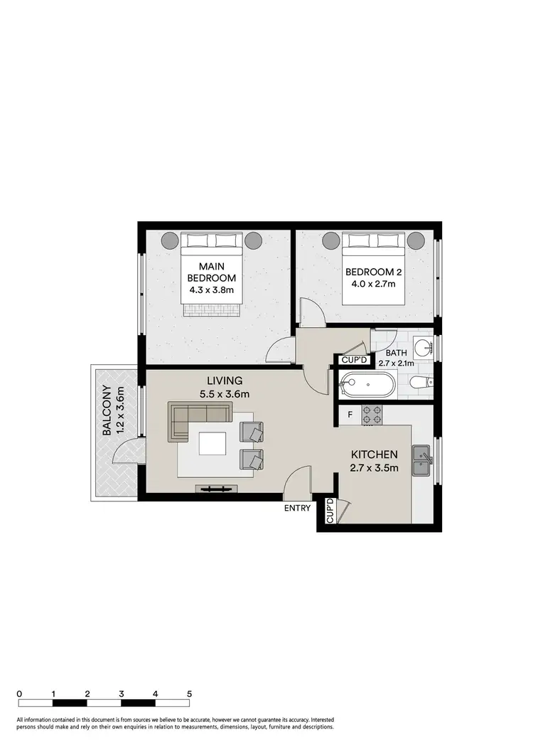 Floorplan of Homely unit listing, 5/33 Bruce Street, Brighton-Le-Sands NSW 2216