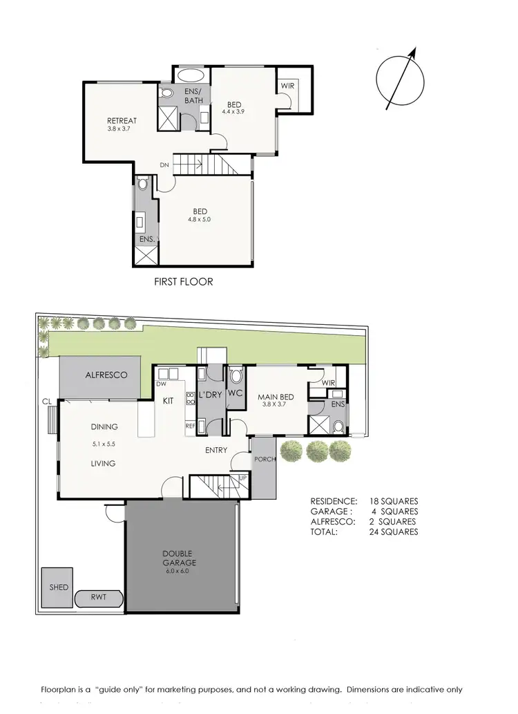 Floorplan of Homely townhouse listing, 3/17 Northcliffe Road, Edithvale VIC 3196