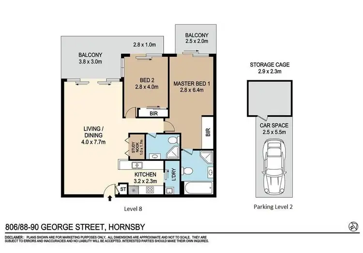 Floorplan of Homely apartment listing, 806/88-90 George Street, Hornsby NSW 2077