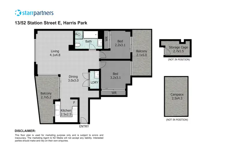 Floorplan of Homely unit listing, 13/52 Station Street East, Harris Park NSW 2150