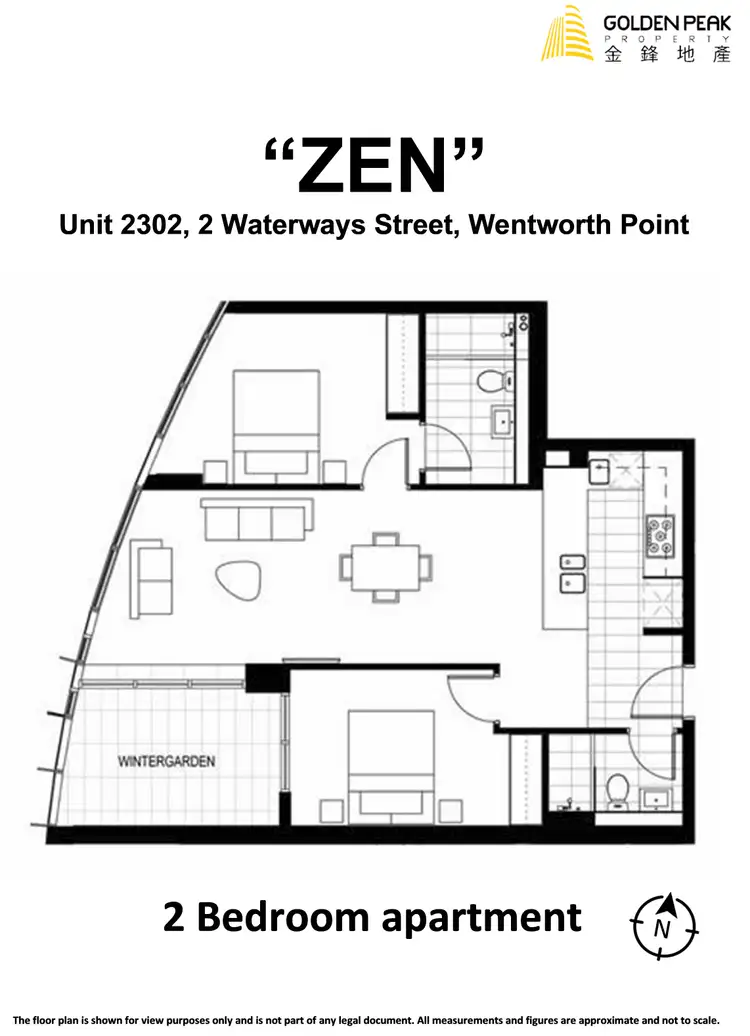 Floorplan of Homely apartment listing, 2302/2 Waterways Street, Wentworth Point NSW 2127