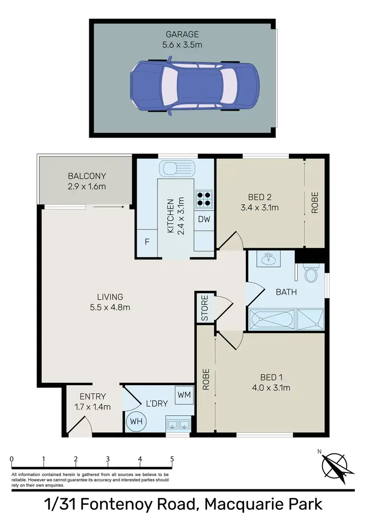 Floorplan of Homely apartment listing, 1/31 Fontenoy Road, Macquarie Park NSW 2113