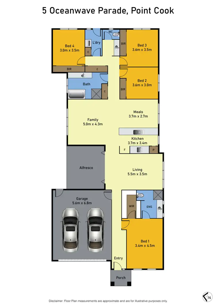 Floorplan of Homely house listing, 5 Oceanwave Parade, Point Cook VIC 3030