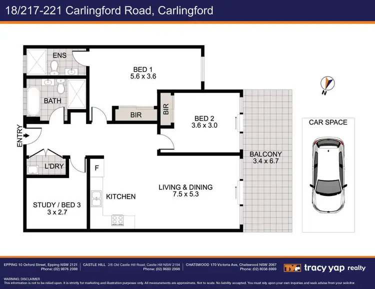 Floorplan of Homely apartment listing, 18/217-221 Carlingford Road, Carlingford NSW 2118