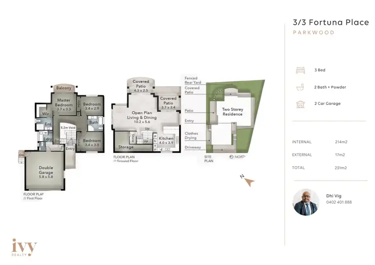 Floorplan of Homely house listing, 3/3 Fortuna Place, Parkwood QLD 4214