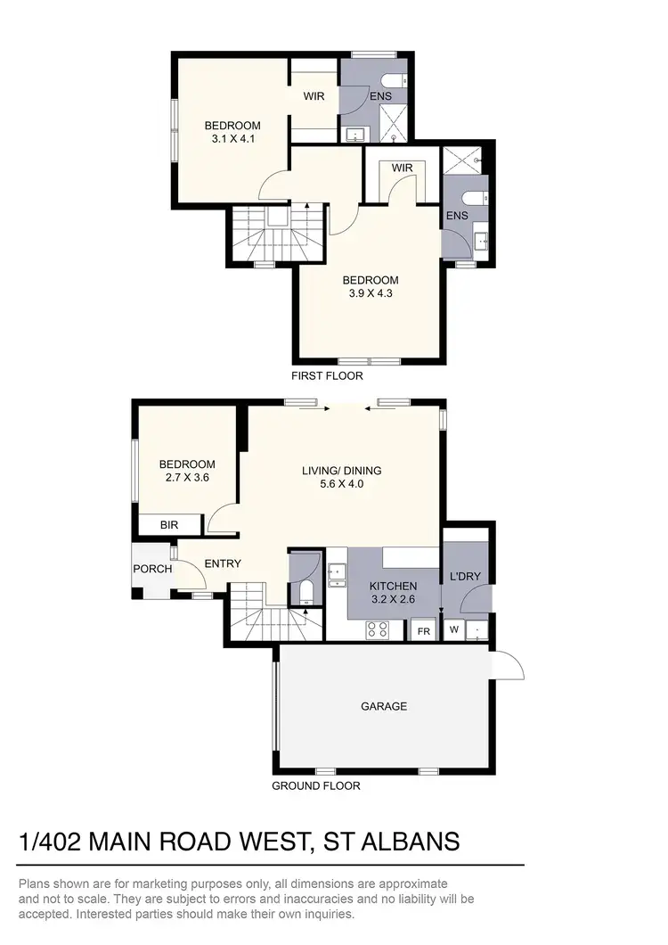 Floorplan of Homely townhouse listing, 1/402 Main Road West, St Albans VIC 3021