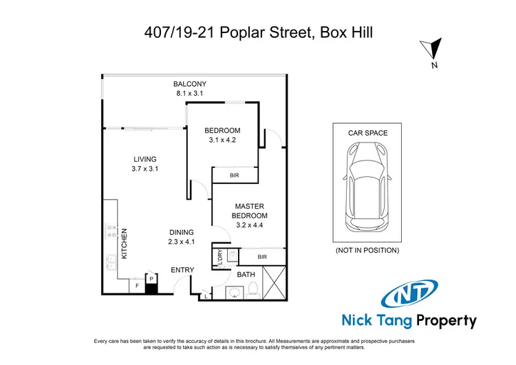 Floorplan of Homely apartment listing, 407/19-21 Poplar Street, Box Hill VIC 3128