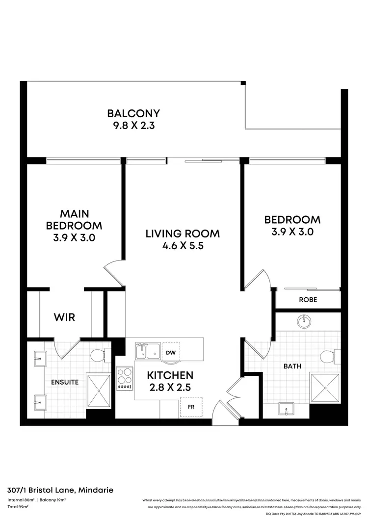 Floorplan of Homely apartment listing, Level 3/307/1 Bristol Lane, Mindarie WA 6030