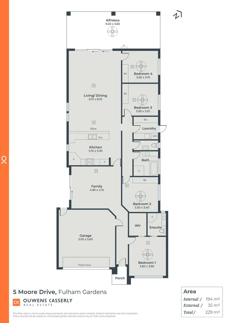 Floorplan of Homely house listing, 5 Moore Drive, Fulham Gardens SA 5024