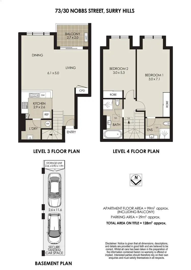Floorplan of Homely apartment listing, 73/30 Nobbs Street, Surry Hills NSW 2010
