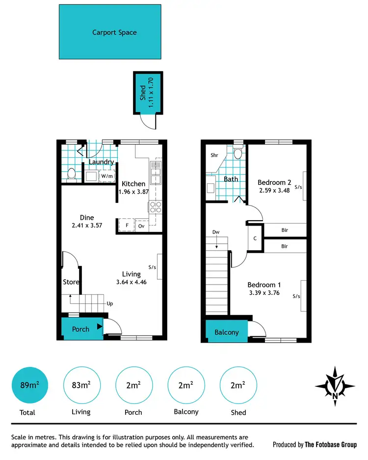 Floorplan of Homely townhouse listing, 3/100 Marshall Terrace, Brooklyn Park SA 5032