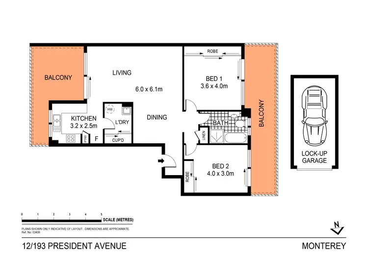 Floorplan of Homely apartment listing, 12/193 President Avenue, Monterey NSW 2217