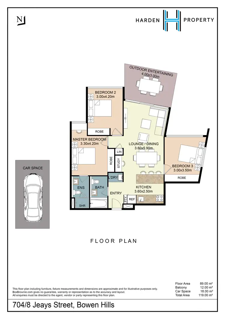 Floorplan of Homely unit listing, 704/8 Jeays Street, Bowen Hills QLD 4006