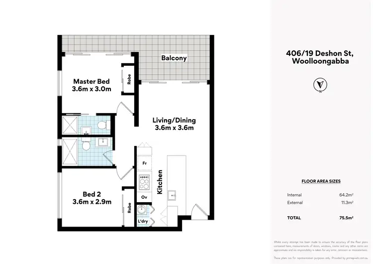 Floorplan of Homely apartment listing, Level 4/406/19 Deshon Street, Woolloongabba QLD 4102