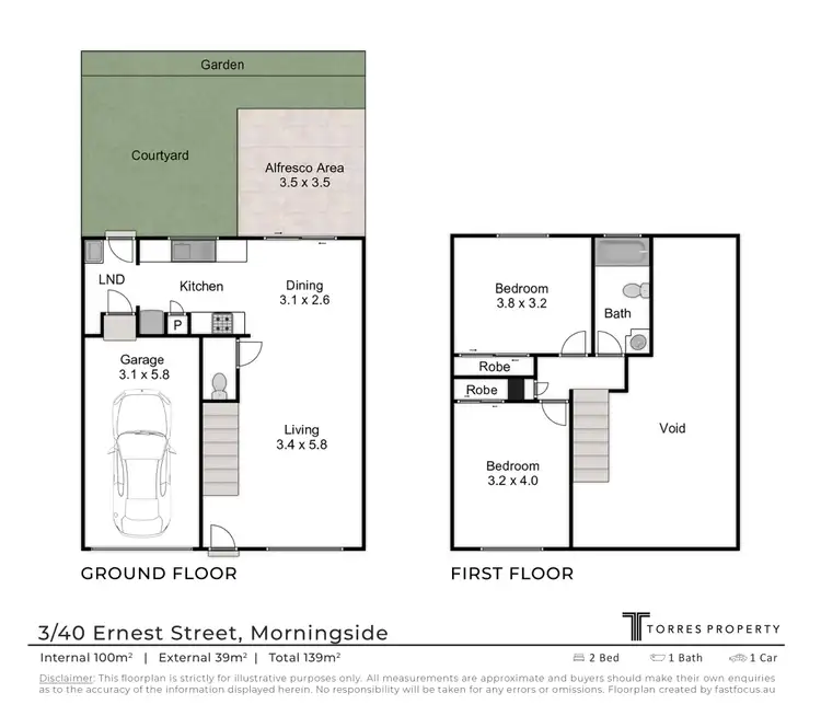 Floorplan of Homely townhouse listing, 3/40 Ernest Street, Morningside QLD 4170