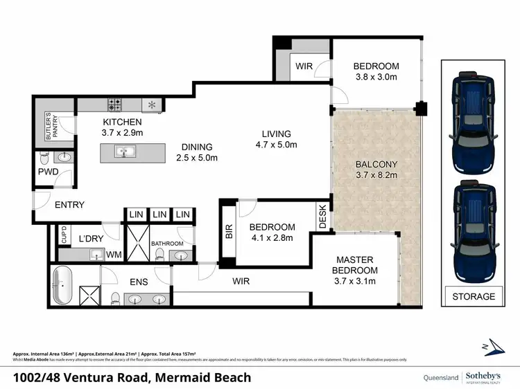 Floorplan of Homely unit listing, 1002/48 Ventura Road, Mermaid Beach QLD 4218