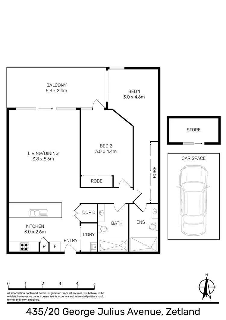 Floorplan of Homely apartment listing, 435/20 George Julius Avenue, Zetland NSW 2017