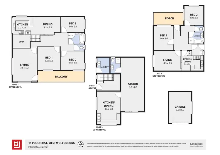 Floorplan of Homely house listing, 1-3/15 Poulter Street, West Wollongong NSW 2500