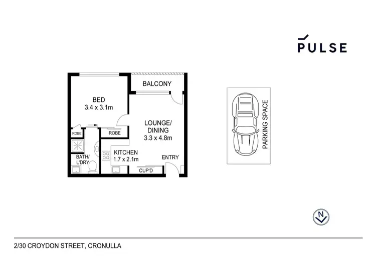 Floorplan of Homely unit listing, 2/30 Croydon Street, Cronulla NSW 2230