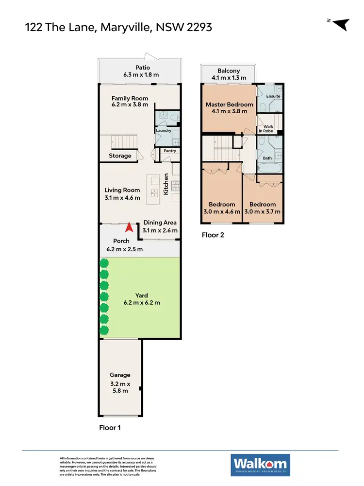 Floorplan of Homely townhouse listing, 1/122 The Lane, Wickham NSW 2293