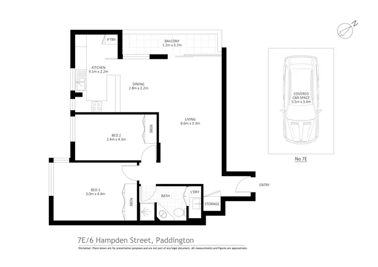 Floorplan of Homely apartment listing, 7E/6 Hampden Street, Paddington NSW 2021