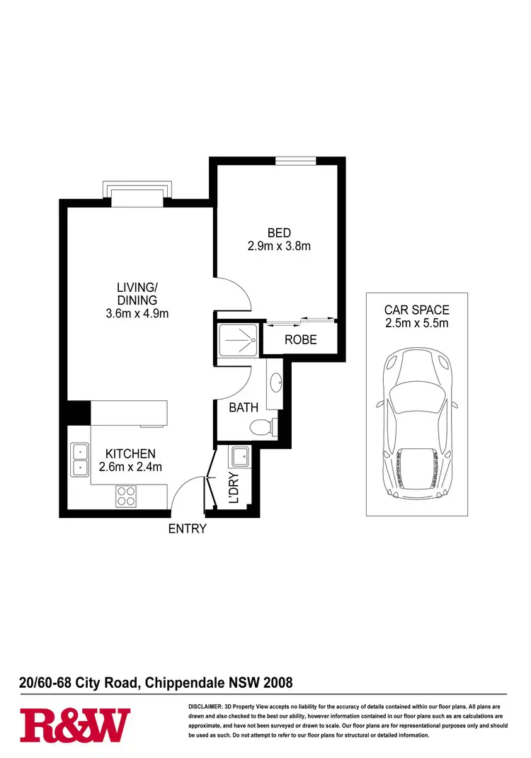 Floorplan of Homely apartment listing, 20/60 City Road, Chippendale NSW 2008