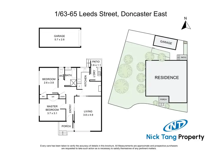 Floorplan of Homely unit listing, 1/63-65 Leeds Street, Doncaster East VIC 3109