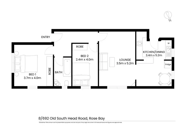 Floorplan of Homely apartment listing, 8/692 Old South Head Road, Rose Bay NSW 2029