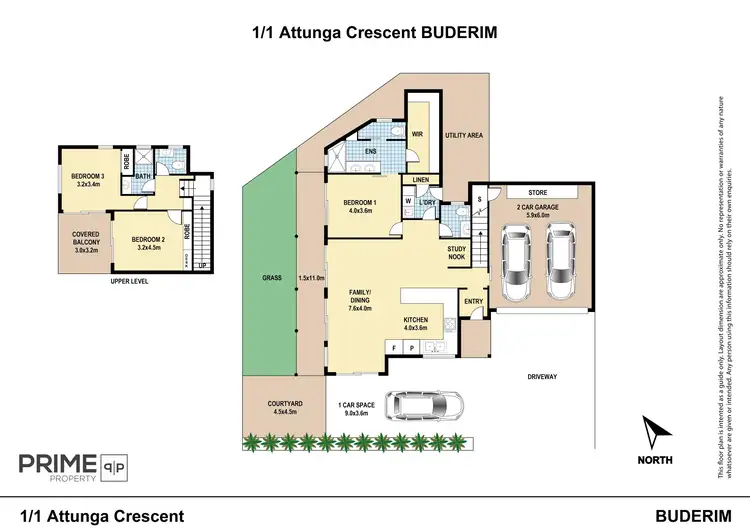 Floorplan of Homely semi-detached listing, 1/1 Attunga Crescent, Buderim QLD 4556