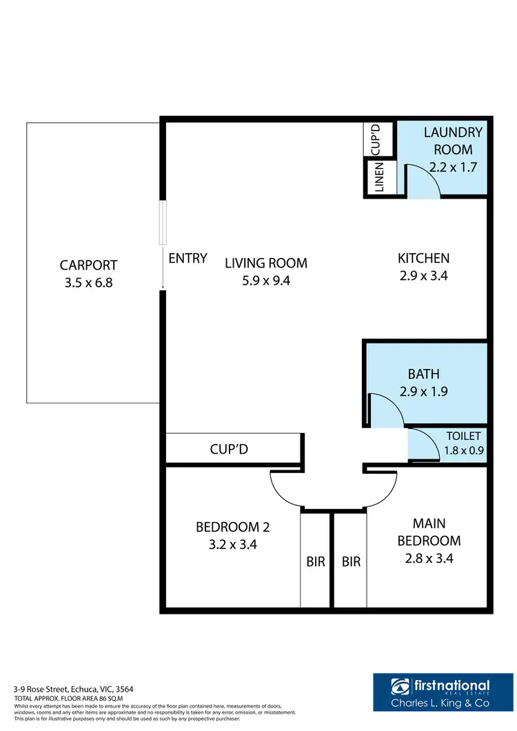 Floorplan of Homely unit listing, 3/9 Rose Street, Echuca VIC 3564