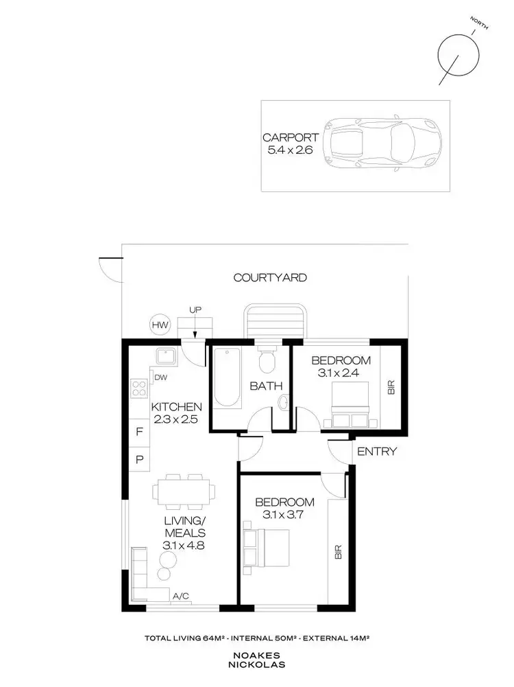 Floorplan of Homely unit listing, 1/1 Brook Street, Torrens Park SA 5062