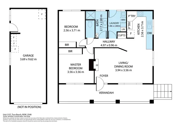 Floorplan of Homely unit listing, 2/57 Tura Beach Drive, Tura Beach NSW 2548