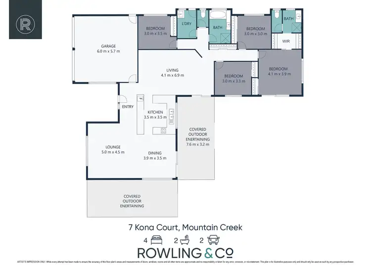 Floorplan of Homely house listing, 7 Kona Court, Mountain Creek QLD 4557
