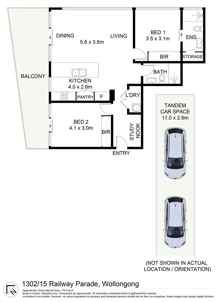 Floorplan of Homely apartment listing, 1302/15 Railway Parade, Wollongong NSW 2500