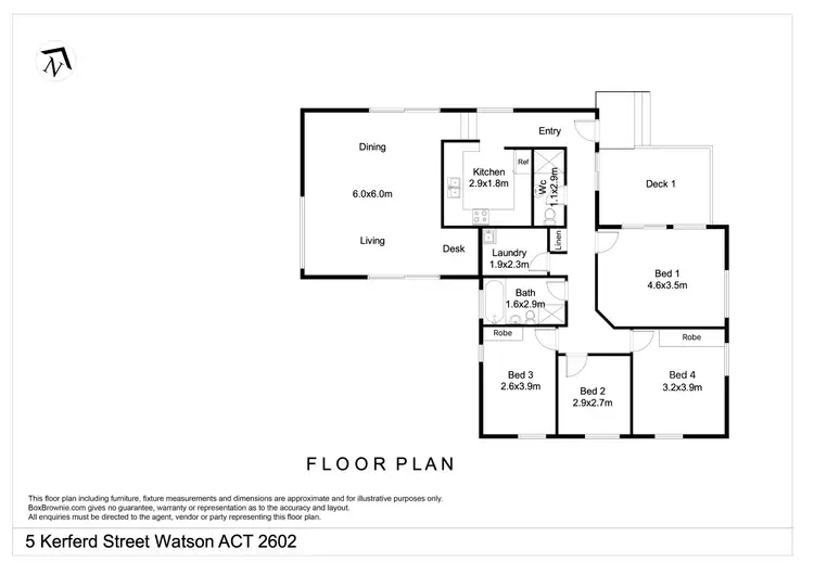Floorplan of Homely house listing, 5 Kerferd Street, Watson ACT 2602