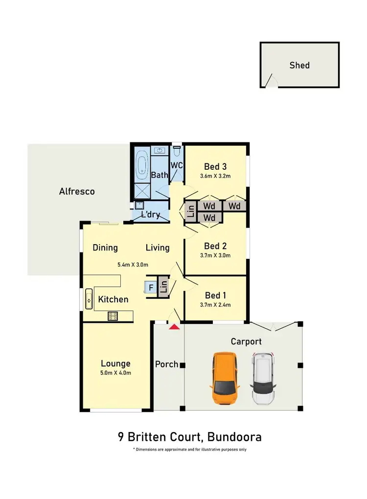 Floorplan of Homely house listing, 9 Britten Court, Bundoora VIC 3083