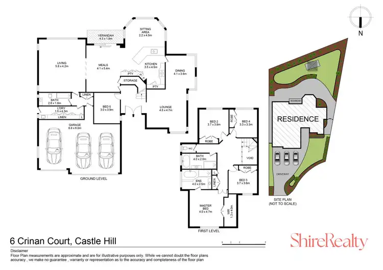 Floorplan of Homely house listing, 6 Crinan Court, Castle Hill NSW 2154
