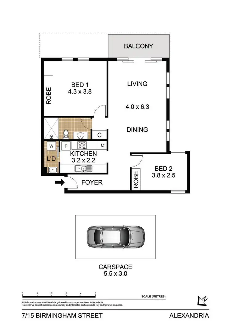 Floorplan of Homely apartment listing, 7/15 Birmingham Street, Alexandria NSW 2015