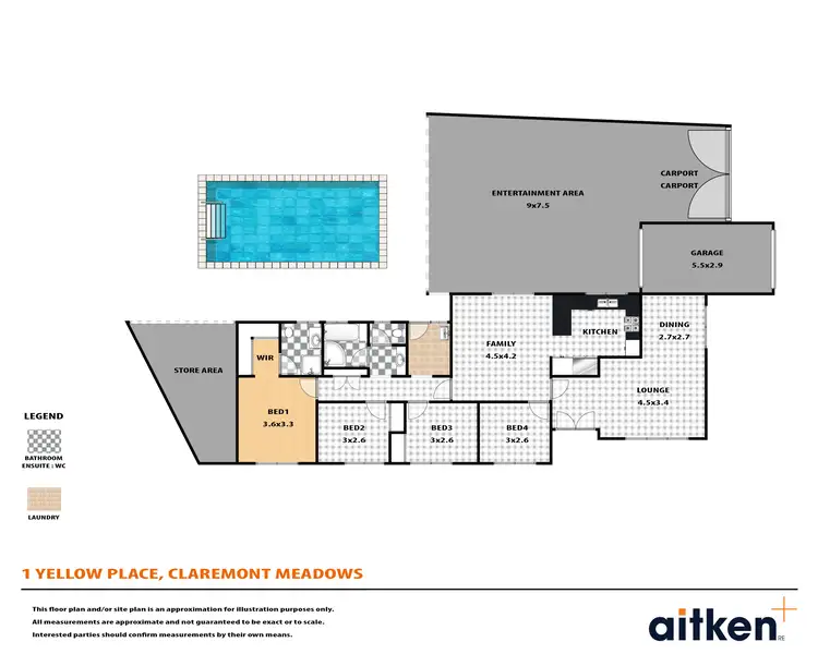 Floorplan of Homely house listing, 1 Yellow Place, Claremont Meadows NSW 2747