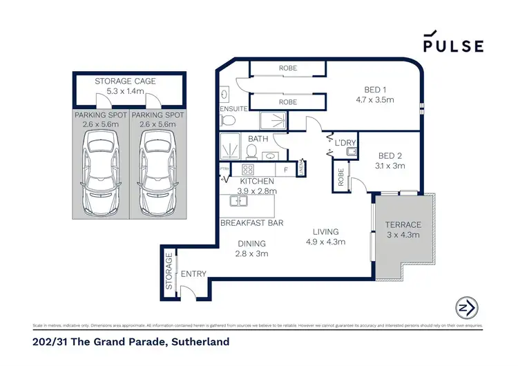 Floorplan of Homely apartment listing, 202/31 The Grand Parade, Sutherland NSW 2232