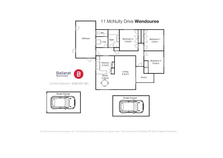Floorplan of Homely house listing, 11 McNulty Drive, Wendouree VIC 3355