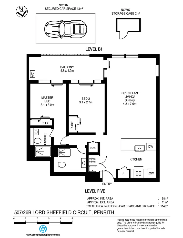 Floorplan of Homely apartment listing, 507/26B Lord Sheffield Circuit, Penrith NSW 2750