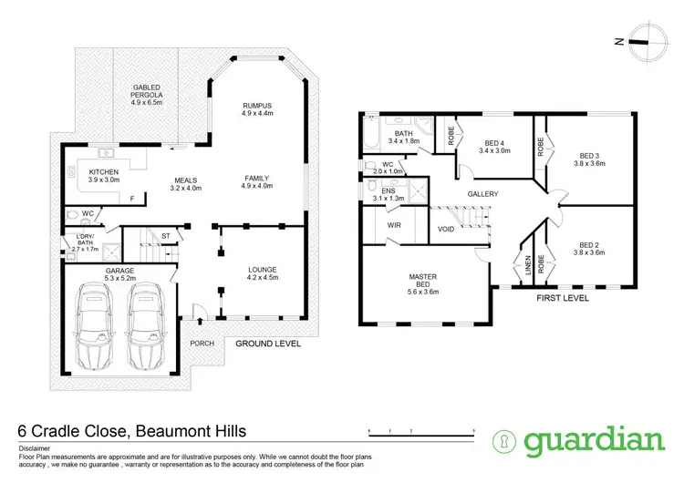 Floorplan of Homely house listing, 6 Cradle Close, Beaumont Hills NSW 2155