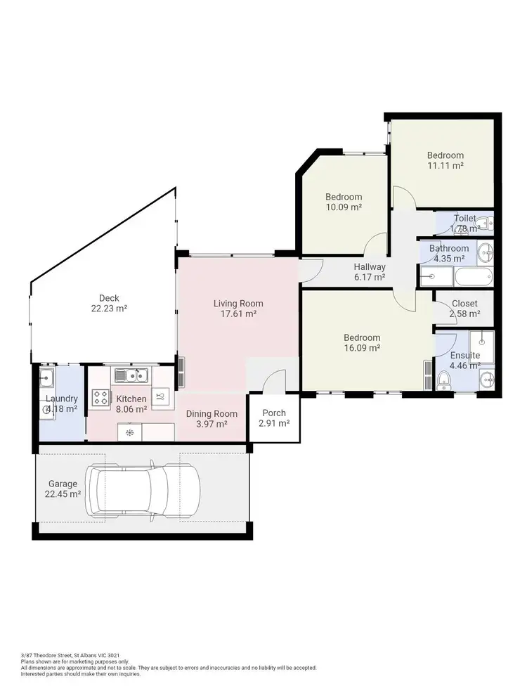Floorplan of Homely unit listing, 3/87 Theodore Street, St Albans VIC 3021