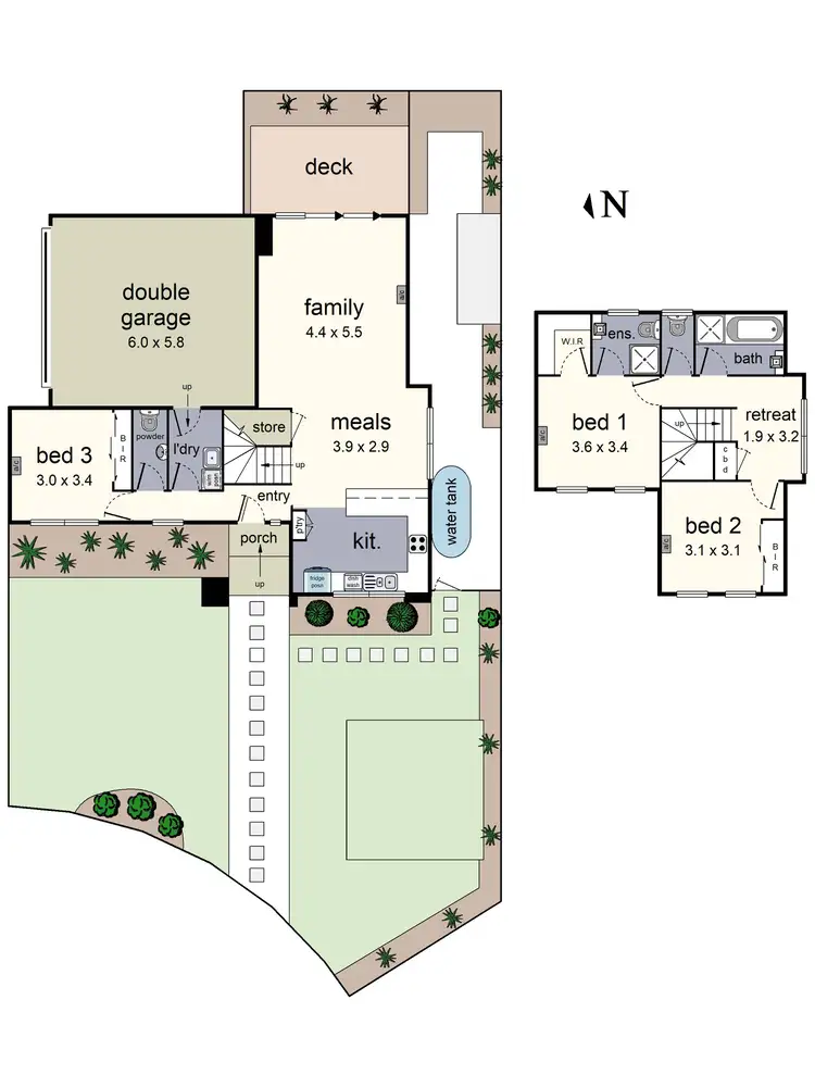 Floorplan of Homely townhouse listing, 1 Aryan Close, Mooroolbark VIC 3138